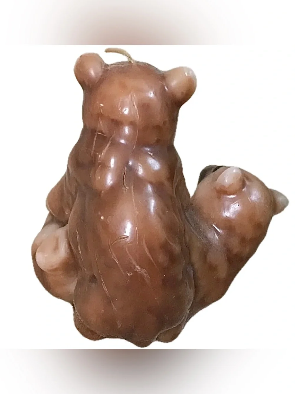 Brown Bear Molded Wax Candle Mama And Baby Cub Animals Rustic Cottagecore Cute